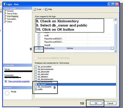 Restore Xin Inventory database