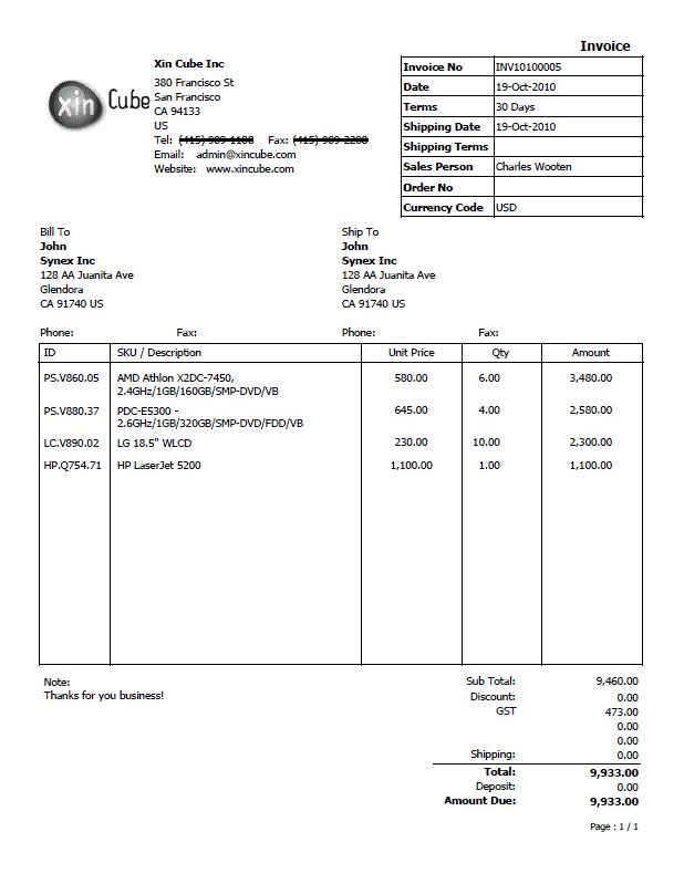 invoice